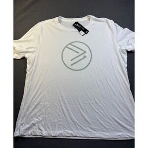 Savvi‎ T-Shirt XL White Athletic Activewear Top Tee Logo Short Sleeve